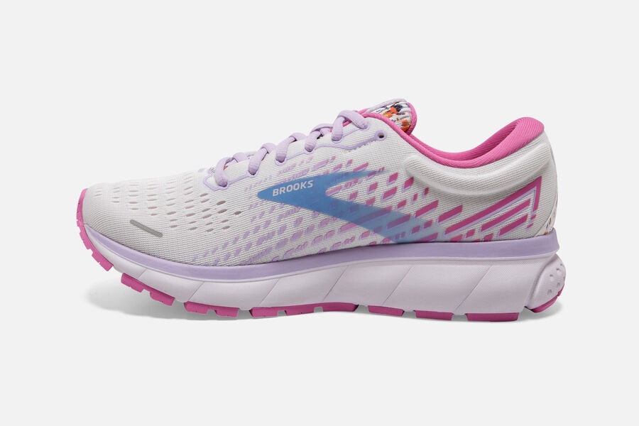 Brooks Running Shoes - Ghost 13 Road Womens - White/Pink/Blue - ICT-981067